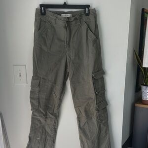 Abercrombie & Fitch Women's Olive Wide Leg Pants